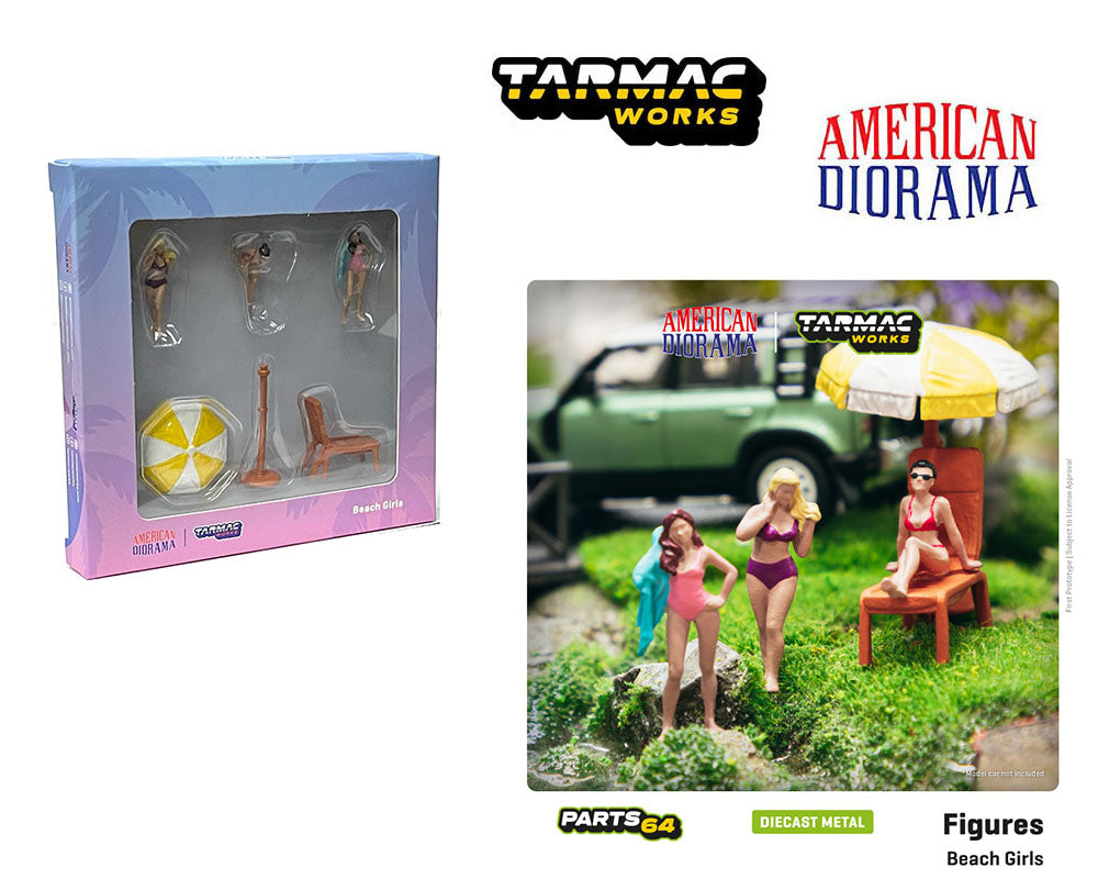 Tarmac Works 1:64 American Diorama Figures Beach Girls - House of Cars Virginia